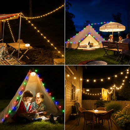 Solar-powered lamp & light loop 2-in-1