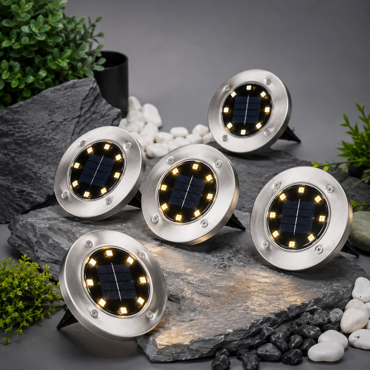 Solar powered garden lights
