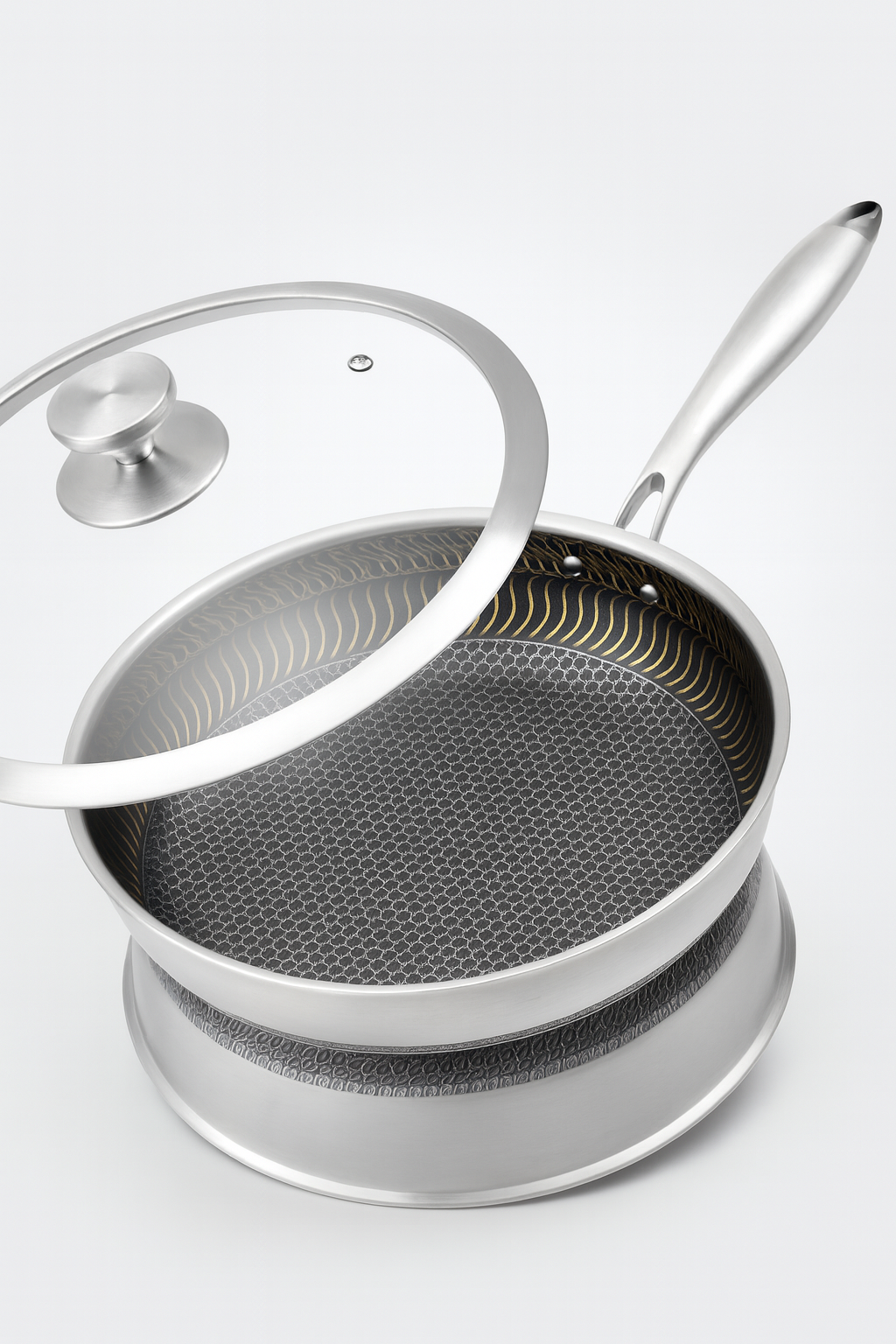 Premium Hybrid pan – frying pan stainless & non-stick in one
