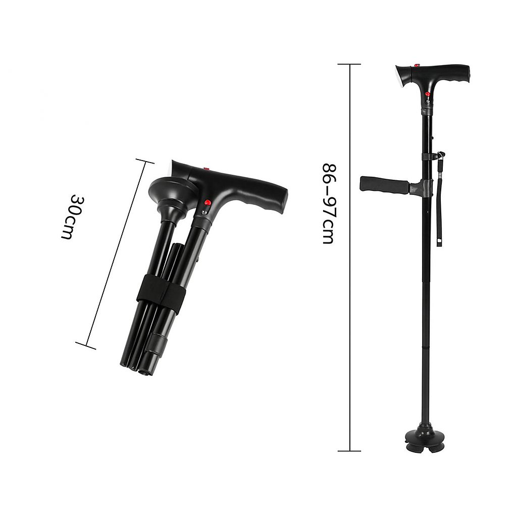 Anti-Fall Support Pole | With LED light, alarm, double handle & non-slip foot
