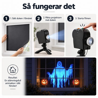 Halloween & Christmas Projector – 12 animated motifs