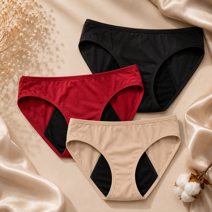 Menstrual panties and bathing briefs with high absorption