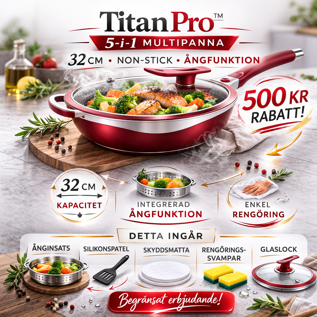 Titanic Premium Ceramic Multipan 32 cm with Steam function