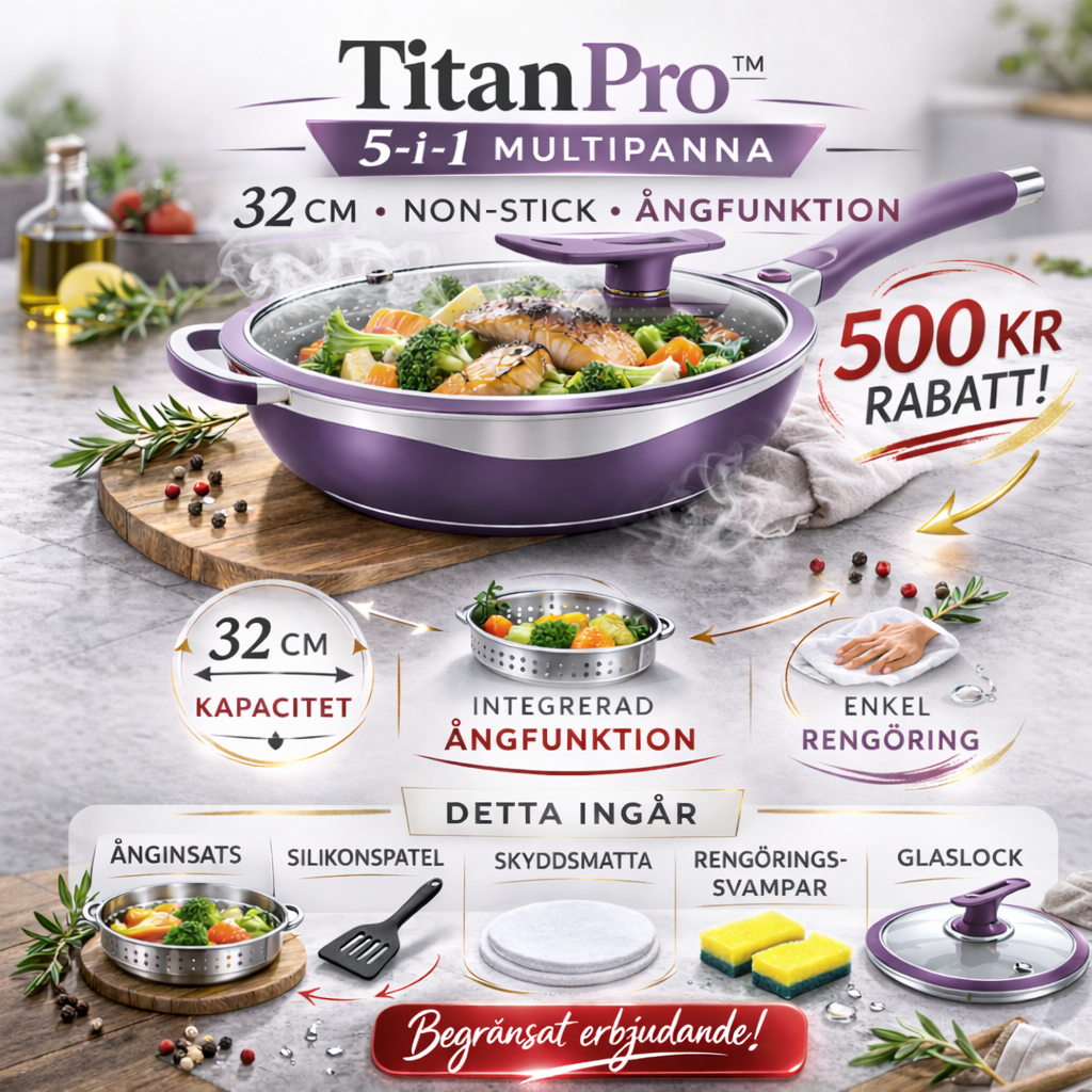 Titanic Premium Ceramic Multipan 32 cm with Steam function
