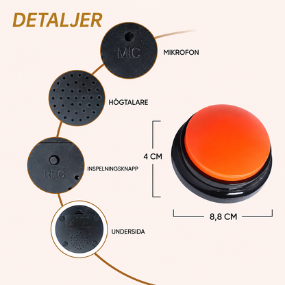 Talking button with voice recording for dogs and cats