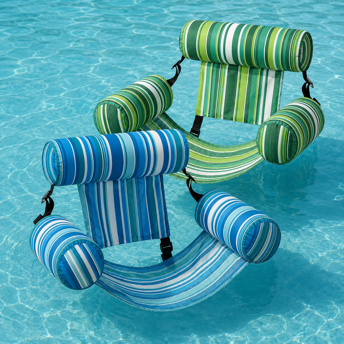 Inflatable floating chair with backrest