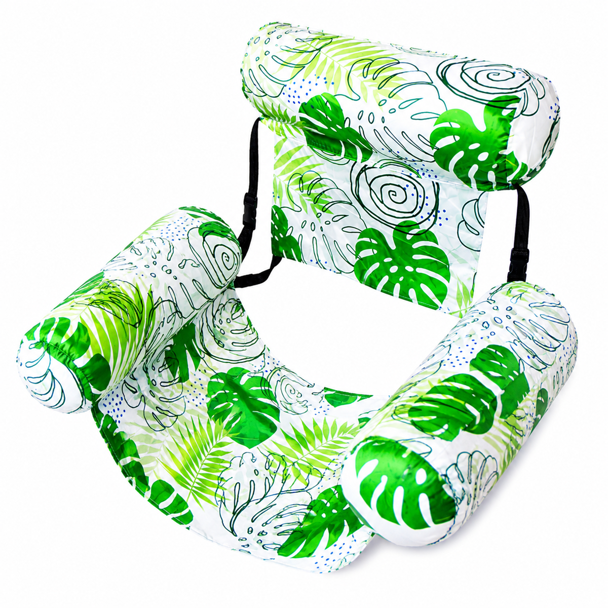 Inflatable floating chair with backrest