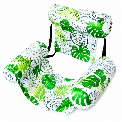 Inflatable floating chair with backrest
