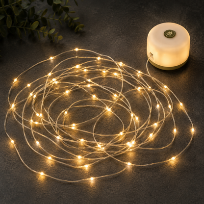 Solar-powered lamp & light loop 2-in-1