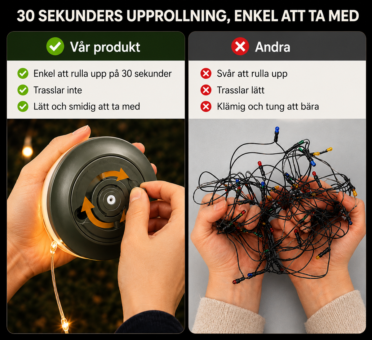 Solar-powered lamp & light loop 2-in-1
