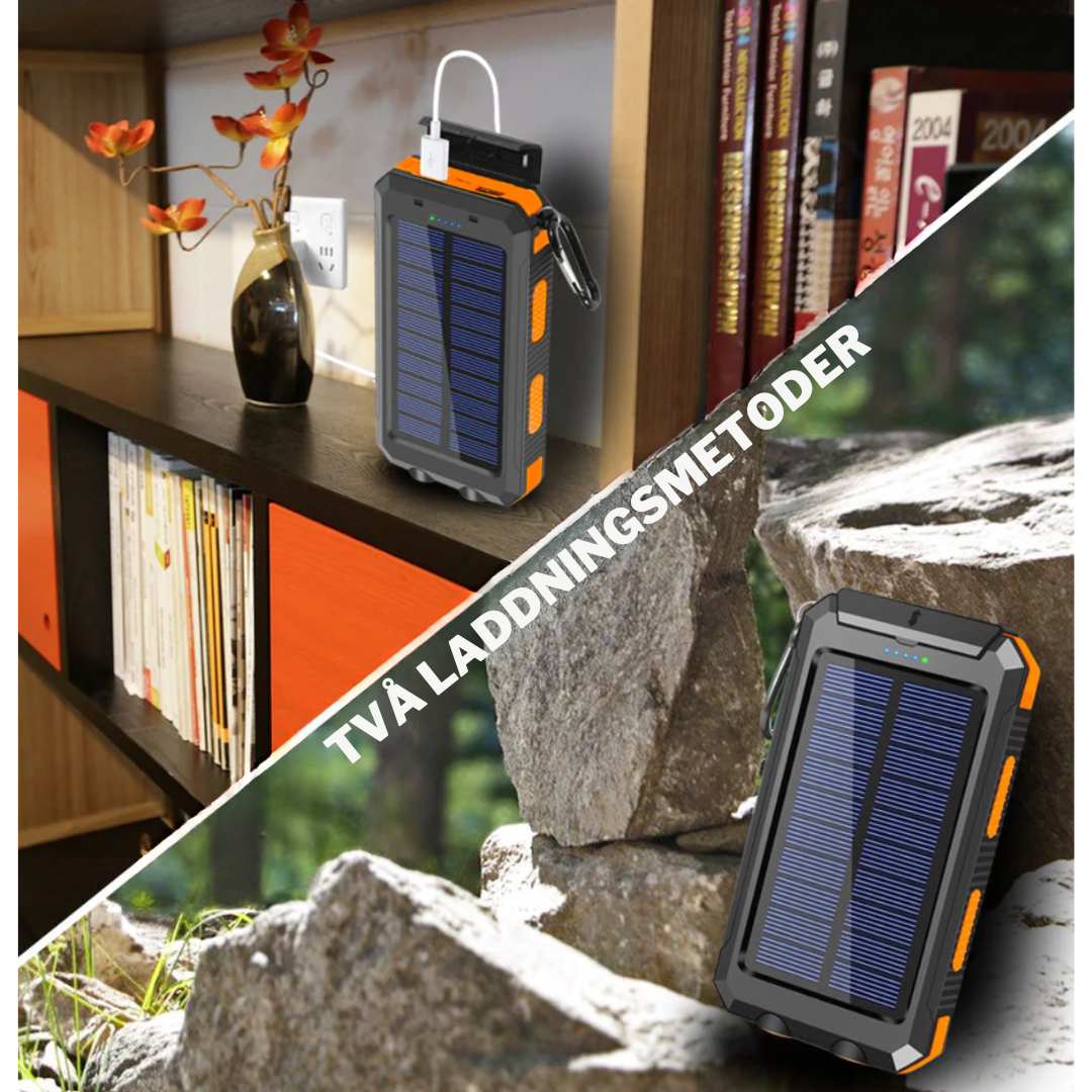 Solar Powerbank with dual charging (USB and solar cell)