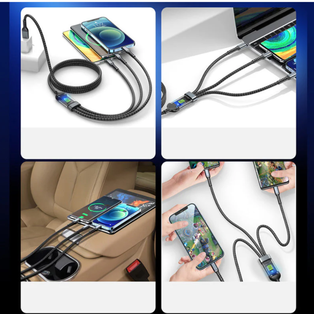 PowerMax 3-in-1 Fast Charger 100W Mobile Flat Laptop