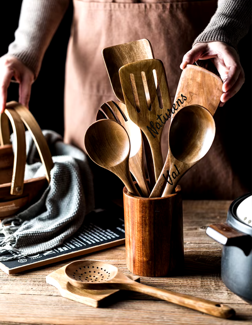 Nature's Choice™ Kitchen Utensils in Natural Wood