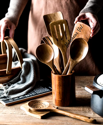 Nature's Choice™ Kitchen Utensils in Natural Wood