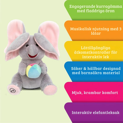 Interactive Singing Elephant with Peek-a-Boo and Music