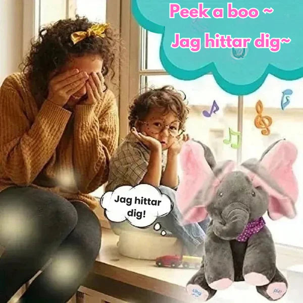 Interactive Singing Elephant with Peek-a-Boo and Music