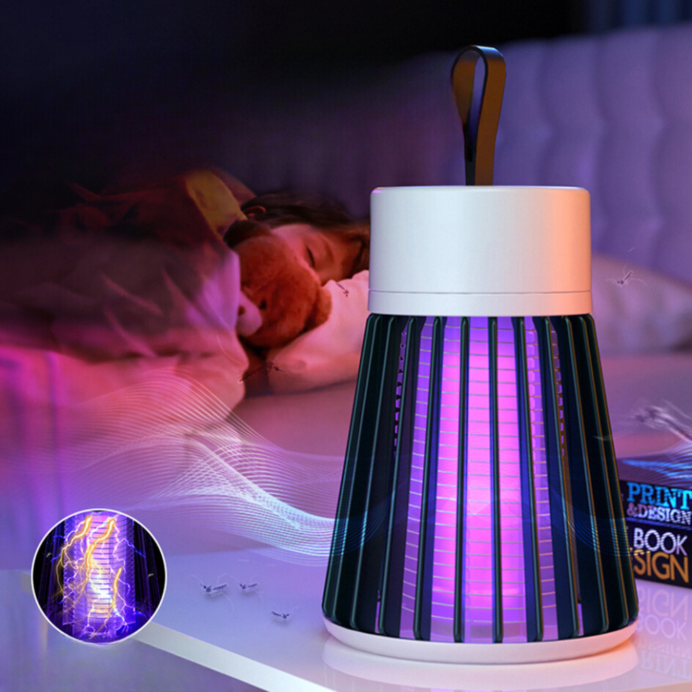 Portable anti-mosquito lamp with electric shock
