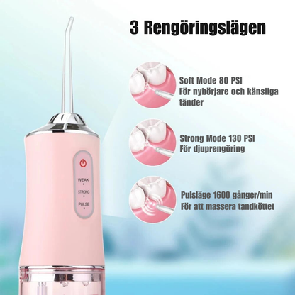 AquaFloss: water jet for deep tooth cleaning!