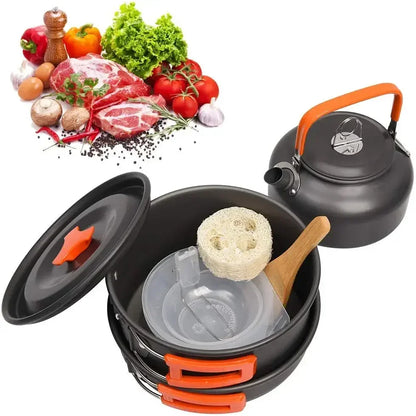 Camping kitchen utensils with nonstick coating