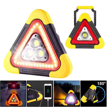 Led warning signal, with solar cell & rechargeable battery