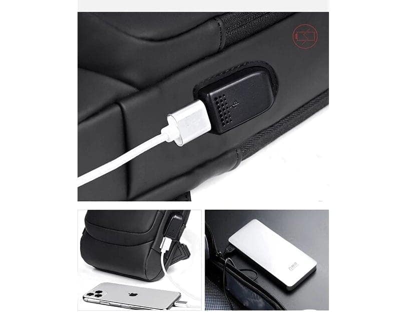 Anti-theft and waterproof shoulder strap bag with USB charging