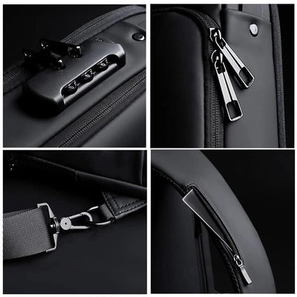 Anti-theft and waterproof shoulder strap bag with USB charging