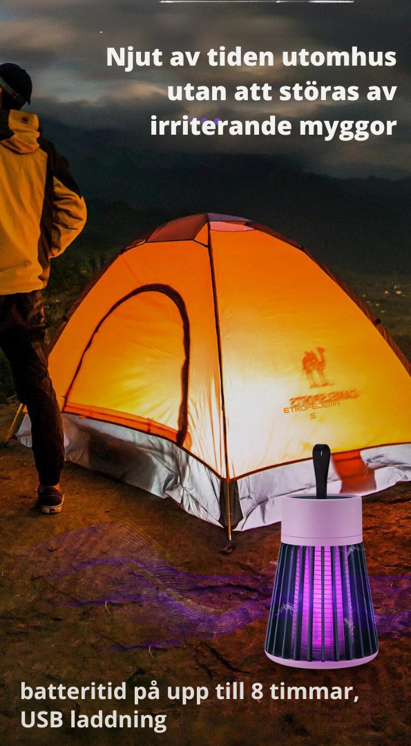 Portable anti-mosquito lamp with electric shock