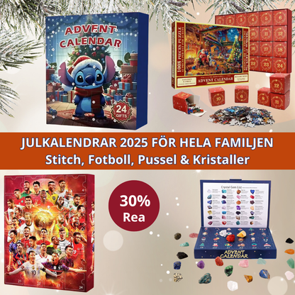 Advent calendars 2025 for the whole family - Stitch, Football, Puzzles & Crystals
