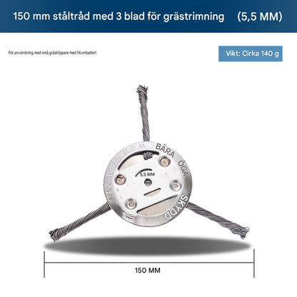 Universal steel brush head for efficient trimming of the garden