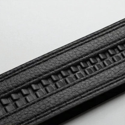Classic leather belt with automatic buckle