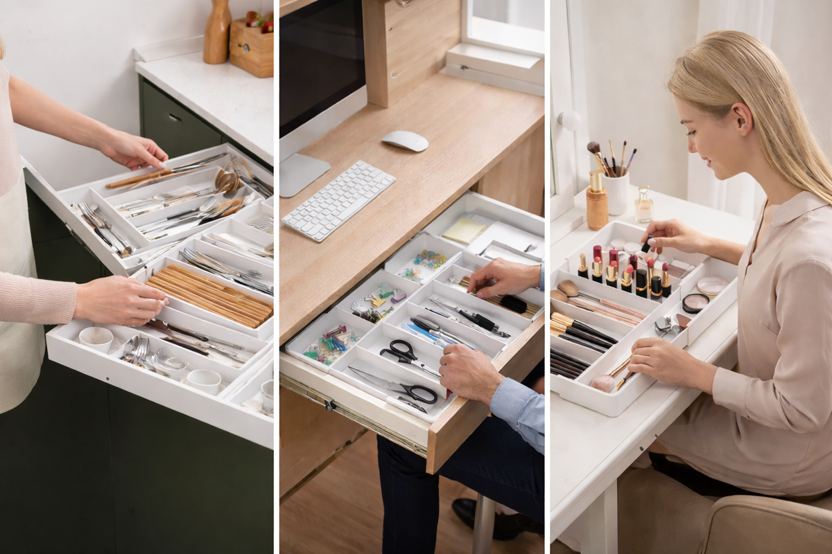 Drawer organizer with smart storage