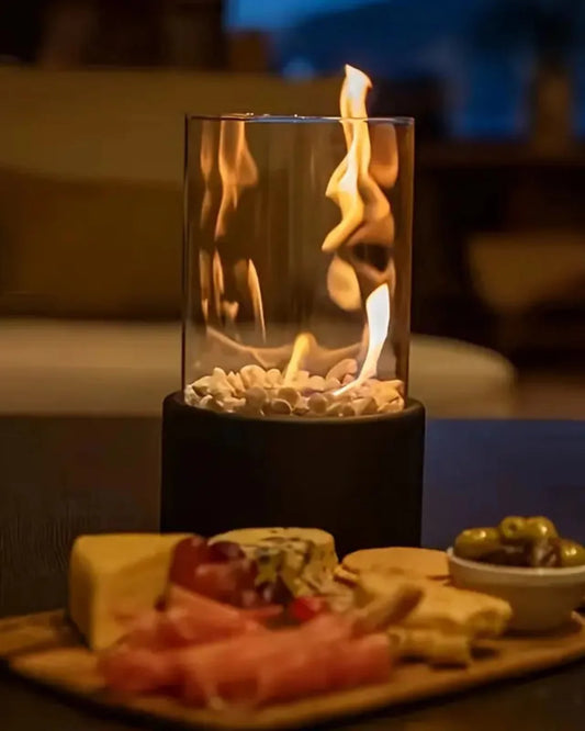 EternaFlame bordskamin med levande låga vid servering
