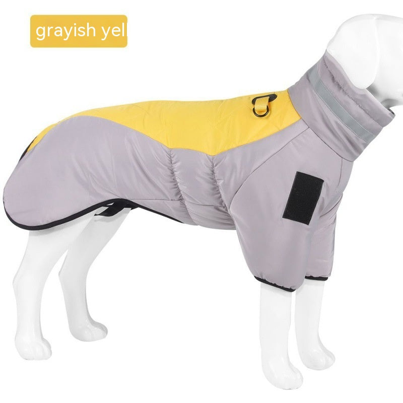 Cotton dog jacket with harness