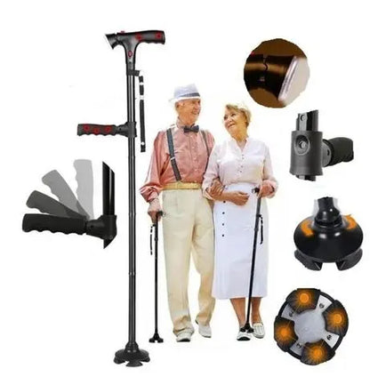 Anti-Fall Support Pole | With LED light, alarm, double handle & non-slip foot