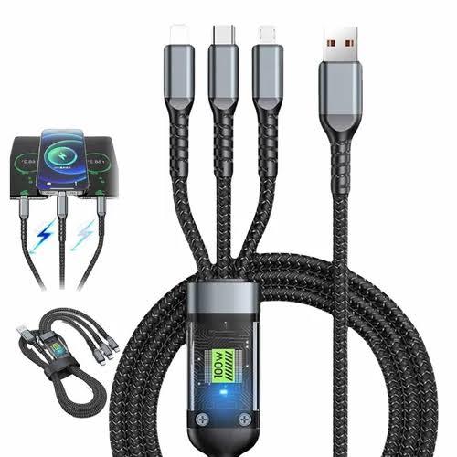 PowerMax 3-in-1 Fast Charger 100W Mobile Flat Laptop