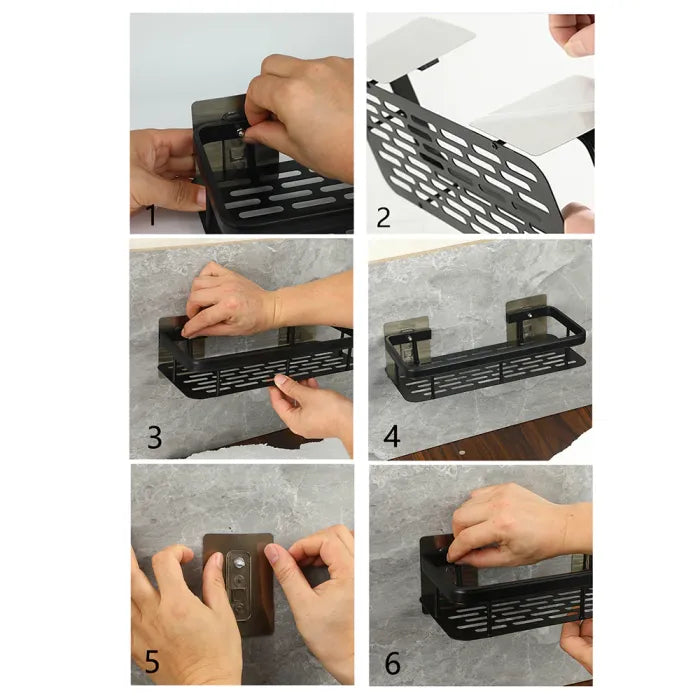 Self-adhesive wall shelf without drilling - Stable storage for bathroom & kitchen
