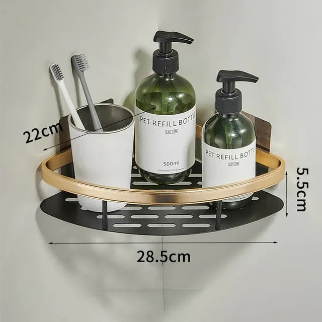 Self-adhesive wall shelf without drilling - Stable storage for bathroom & kitchen