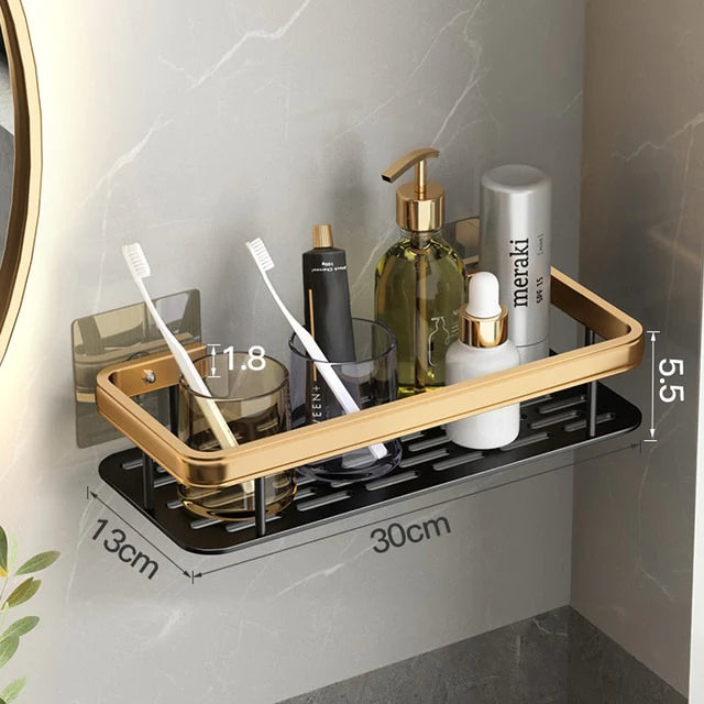 Self-adhesive wall shelf without drilling - Stable storage for bathroom & kitchen
