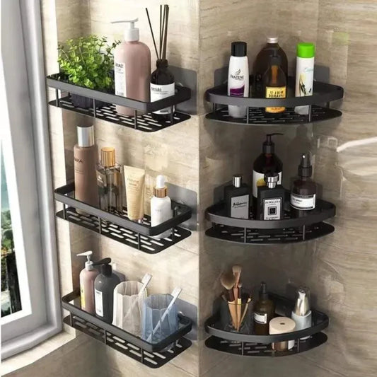 Self-adhesive wall shelf without drilling - Stable storage for bathroom & kitchen