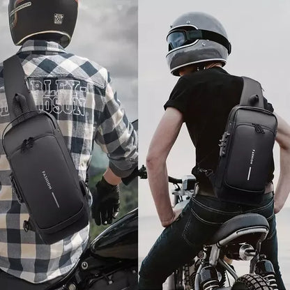 Anti-theft and waterproof shoulder strap bag with USB charging