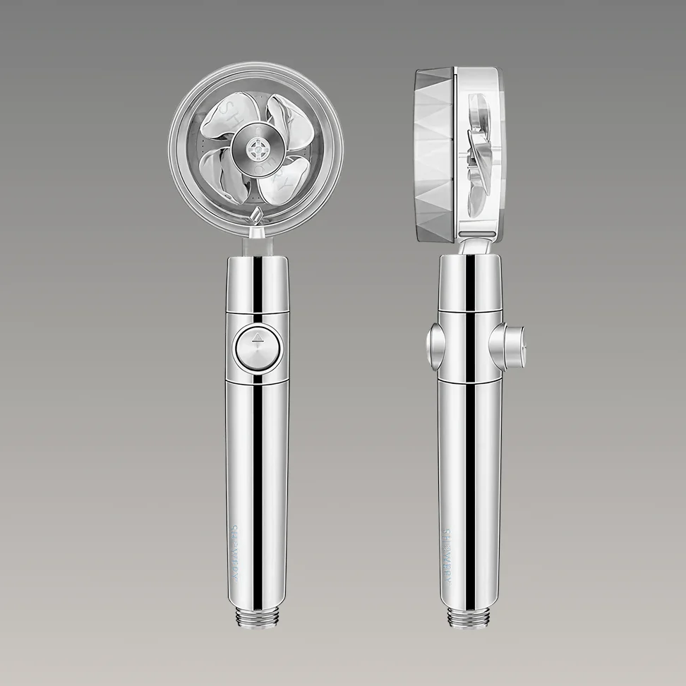 Turbo Shower Head - Complete Set with 3 Filters