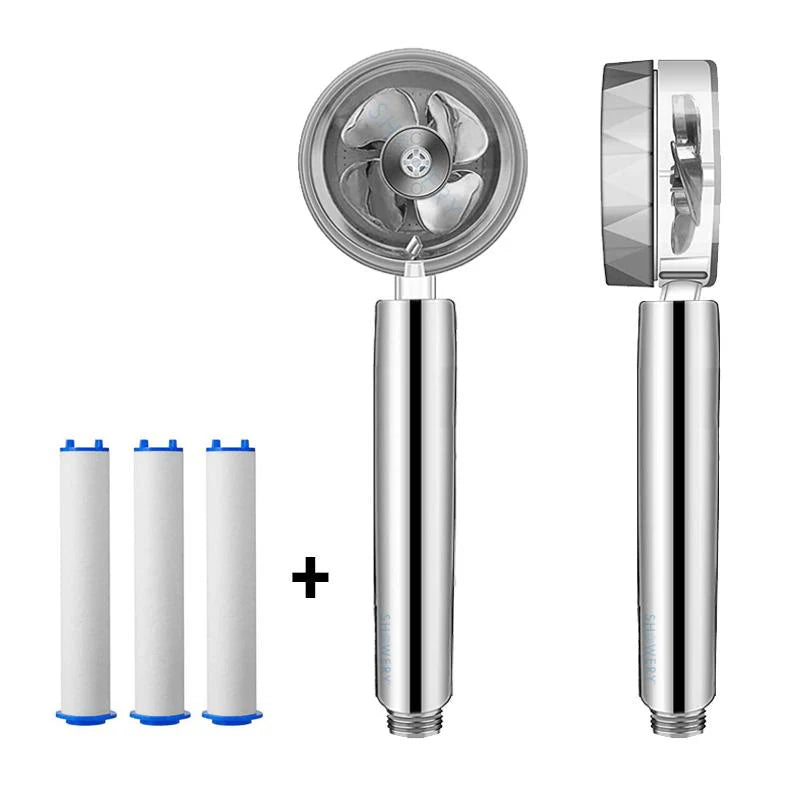 Turbo Shower Head - Complete Set with 3 Filters