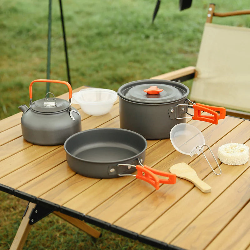 Camping kitchen utensils with nonstick coating