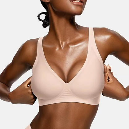 Extra Comfort - Strapless Push-Up Bra with Lift & Deep V-neckline