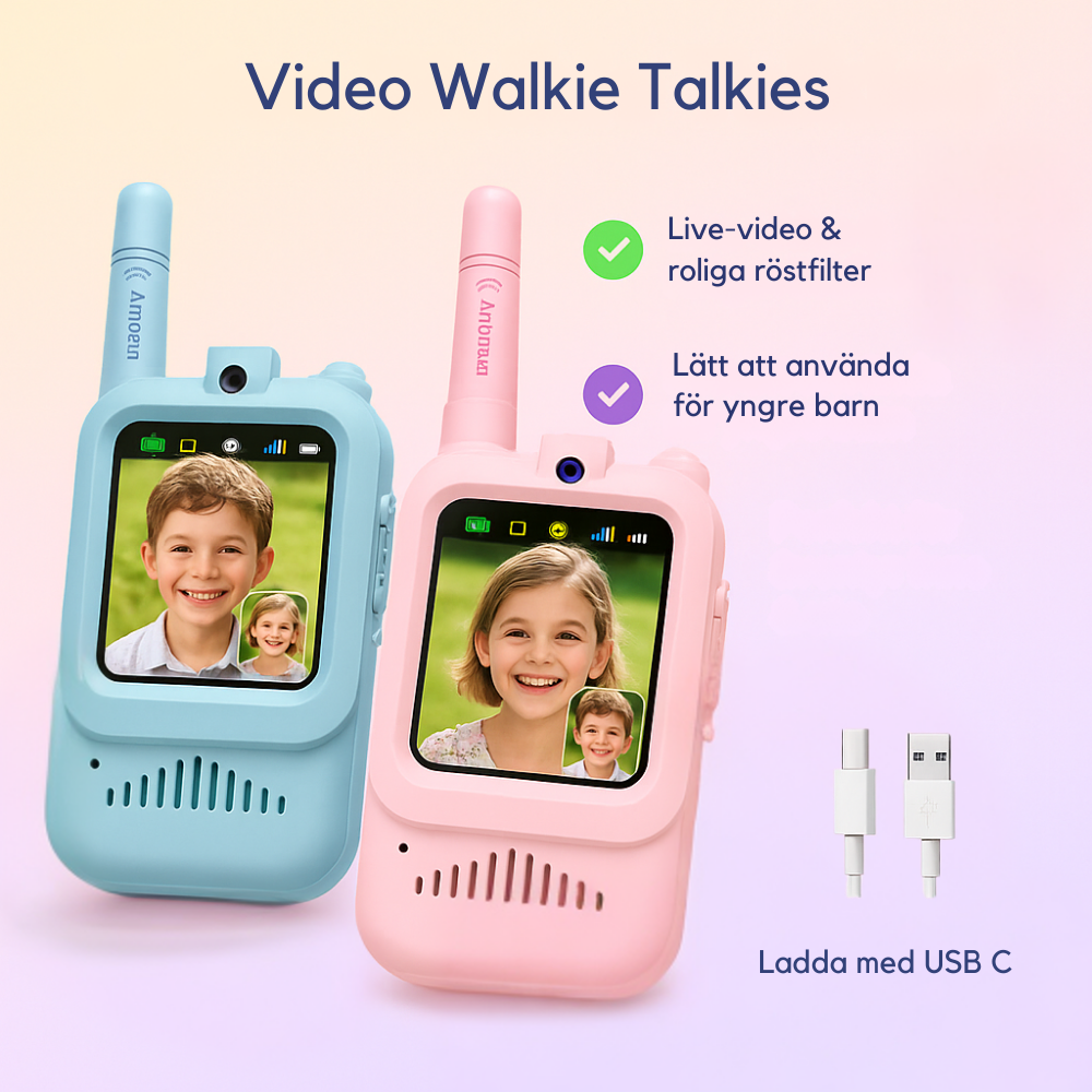 Video Walkie Talkies – with camera &amp; voice filter (2 pcs)